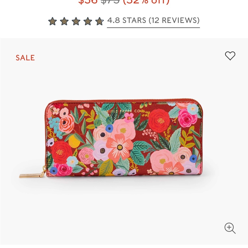 Rifle Paper Co. Floral Wallet - Red and Pink